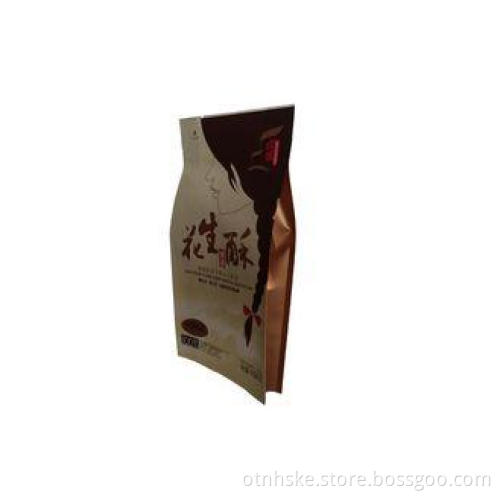 Matte BOPP / Kraftpaper Plastic Food Packaging Bags Side Gu